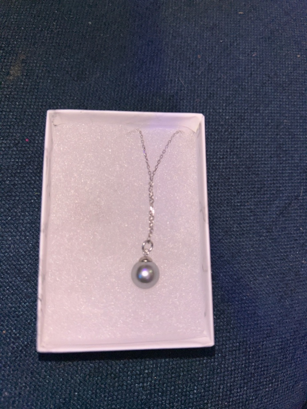 Genuine Silver Pearl On 925 Silver Necklace